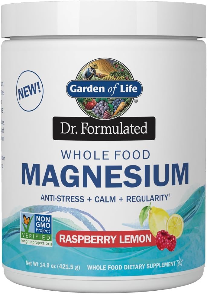Livets have Hele fødevarer Magnesium pulver, 421.5g - Raspberry Lemon, Vegan, Gluten & Sukker Free