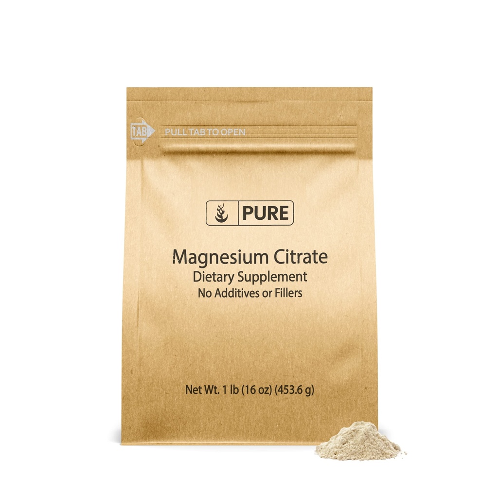 Pure Original Ingredients Magnesium Citrate (1lb) Magnesium supplement, Unflavored, Opløser nemt