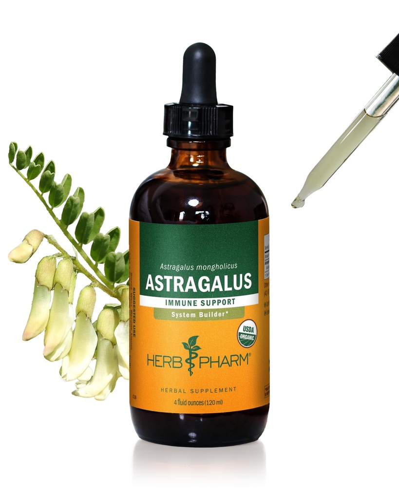 Herb Pharm Certified Organic Astragalus Liquid Extract for Immunsystemet Support - 4 Ounce