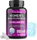 Probiotika til kvinder 190 Millioner CFU - 10 Strops & Postbiotika til Wowen- immunforsvar, fordøjelsesbesvær, Gut, Vaginal & Urinary Health, PH Balance- Understøtter lejlighedsvis obstipation, Gas & Bloating, 60 Capsule