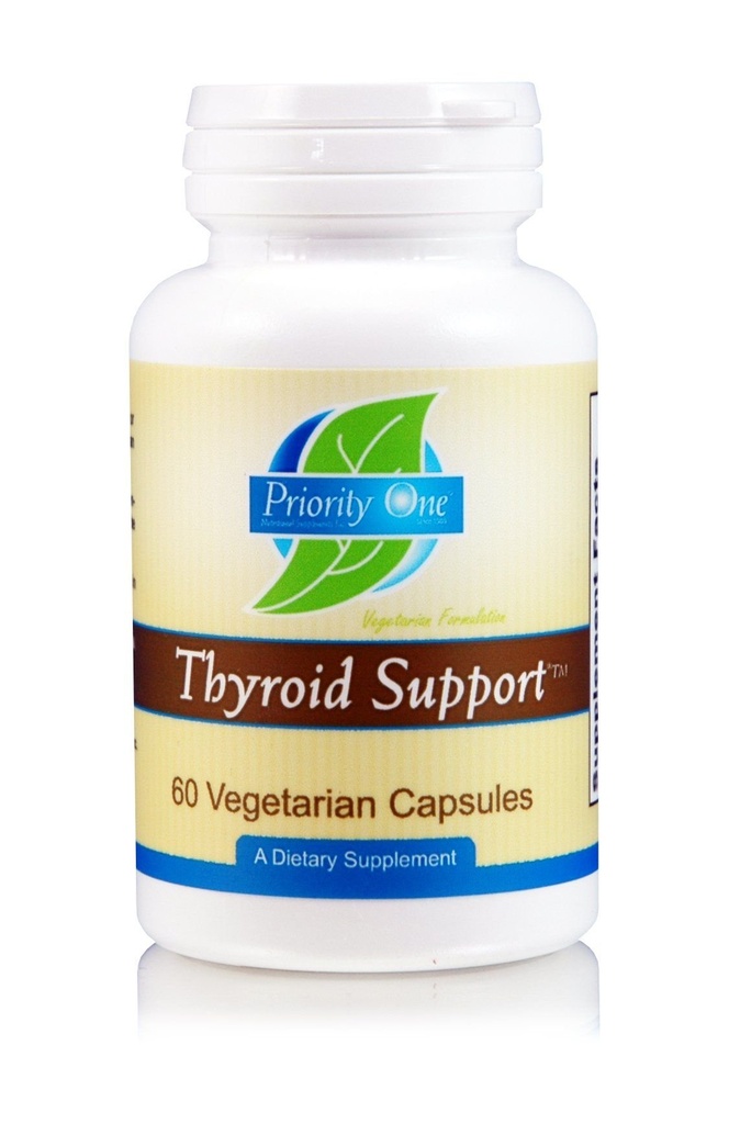 Prioriteret én Vitaminer Thyroid Support 60 Vegetariske Kapsler - Vegetarisk Support af Thyroid Gland. *