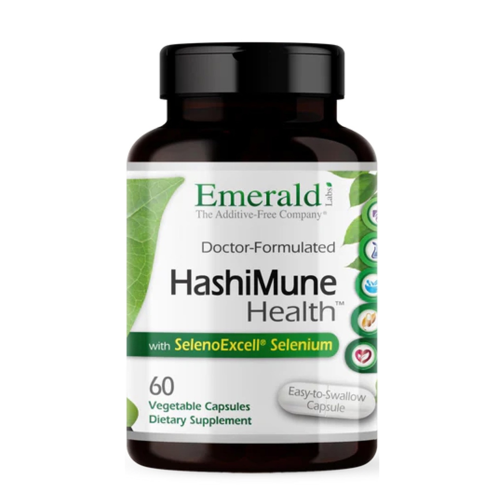 Emerald Labs HashiMune Health - Vegansk Thyroid & immunforsvar Support - Inkluderer SelenoExcell Selenium & Myo- Inositol - 60 vegetabilske kapsler (30- dages forsyning)