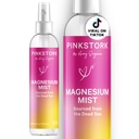 Pink Stork Magnesium Spray Mist - for rolig, stress, og søvn, Seasonic Support, Graviditet skal Haves, 200 mg pr 6 sprays, Pure Magnesium Chloride Body Spray, 4 oz, uduftende