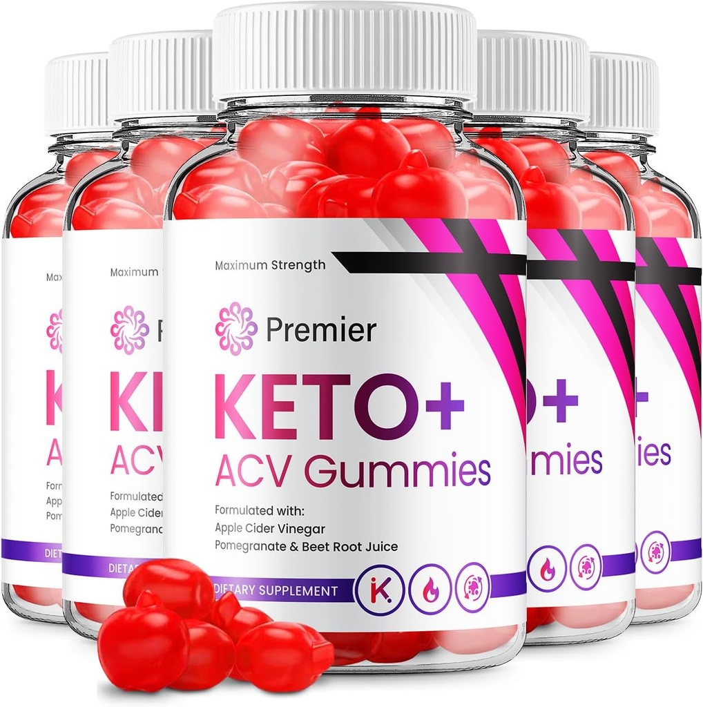(5 Pack) Premier Keto ACV Gummies - Advanced Formula Premiere Keto Plus ACV Gummies Apple Cider Vinegar Premier ACV Dietary Supplement Reviews Men Women (300 Gummies)