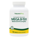Natures Plus Mega B- 150 Complex - 90 Vedvarende udgivelse Vegetariske tabletter - Maksimal potens B Complex Vitamin supplement -Gluten Free - 90 Servere