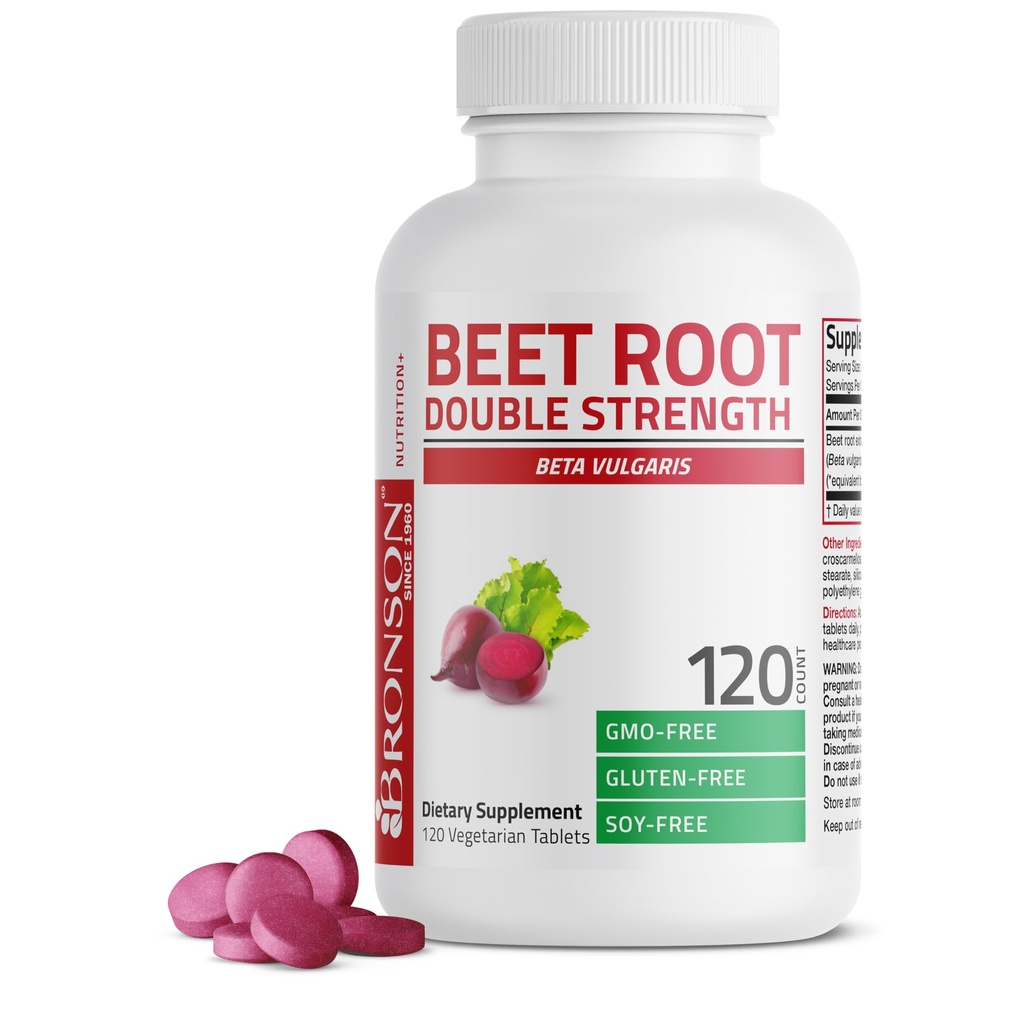Bronson Beet Root Dobbelt Styrke, Non- GMO, 120 Vegetariske tabletter