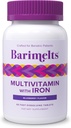 BariMelts Bariatric Multivitamin med jern - 1 måned Tilgang (60 fast- opløsning tabletter) - Sukkerfri - Post- Op Bariatric Vitaminer - Naturlig blåbær Flavor