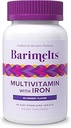 BariMelts Bariatric Multivitamin med jern - 1 måned Tilgang (60 fast- opløsning tabletter) - Sukkerfri - Post- Op Bariatric Vitaminer - Naturlig blåbær Flavor