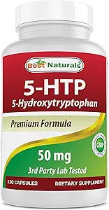 Bedste Naturals 5- HTP 50 mg 120 Kapsler, 5 HTP Kapsler understøtter afslapning og afslappende søvn