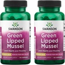 Swanson Green Lipped Mussel (Freeze- Tørret) - New Zealand Joint Health & Mobility Supplement - Natural Formel May Support Heart Health & fordøjelsesfunktion - (60 kapsler, 500mg Hver) (2 Pack)