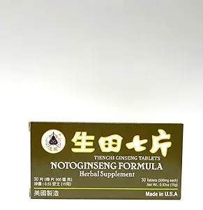 Lao Wei Notoginseng Formel - Tienchi Ginseng tabletter Urtetilskud Hjælper til fremme af cirkulation & Kropets generelle velvære 500mg 30 tabletter Made in USA