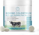 Bovin Colostrum 120 Chewable Tablets, 2000mg Colostrum Supplement 40% IgG, for immunforsvar, Gut Health, Hårvækst, Energy, 100% Græsfoder & First- Milking, Gluten- Free, Soy- Free