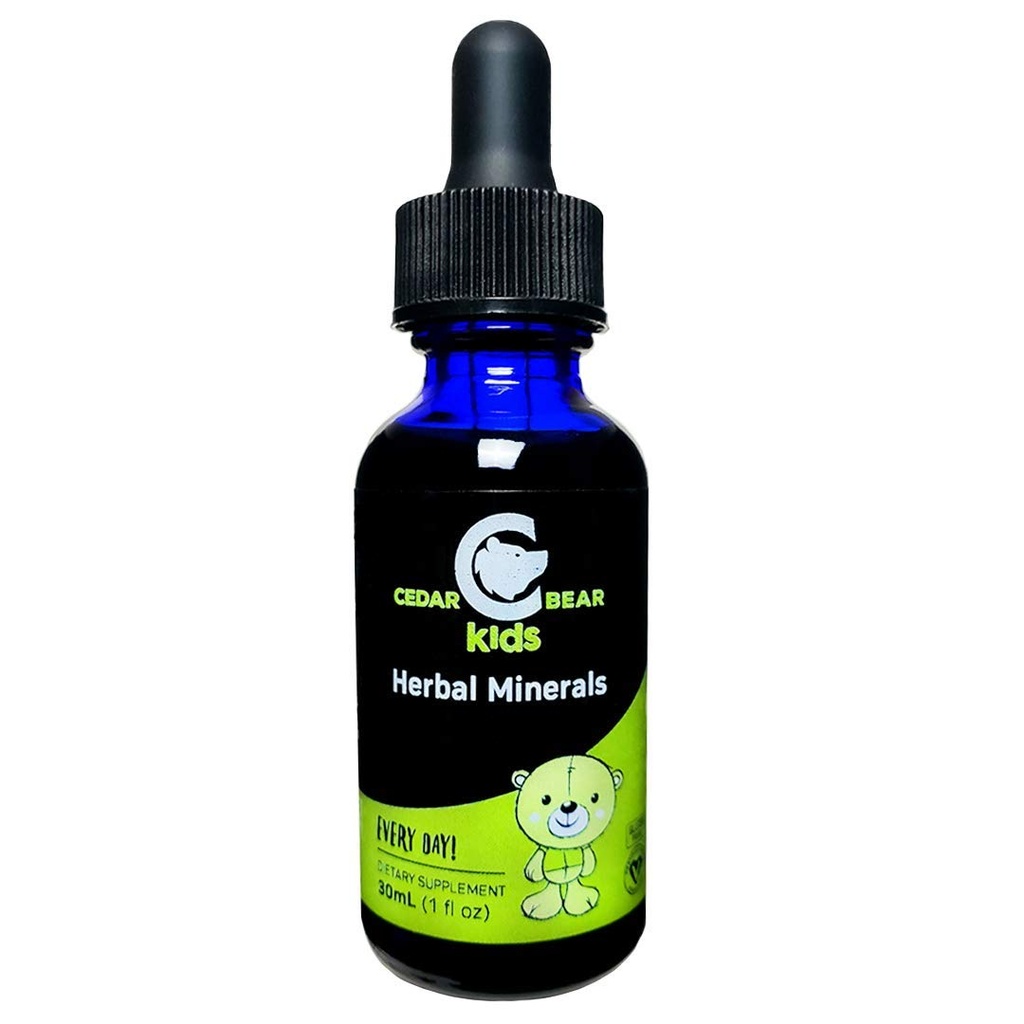 Cedar Bear Herbal Minerals for Kids a Liquid Herbal Supplement, der hjælper med at opbygge sunde kroppe, Minds, og stærke immunsystemer 1 Fl Oz