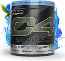 Cellucor C4 Ultimate Pre Workout Pulver - Sukker fri Preworkout Energy Supplement for mænd og kvinder - 300mg Koffein + TeaCrine + Dynamin + Creatin - ICY Blue Razz, 20 Servere
