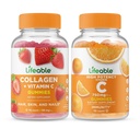 Livlig Collagen & C-vitamin + C-vitamin 750mg, Gummies Bundle - Great Tasting, Vitamin Supplement, Gluten Free, GMO fri, Chewable Gummy