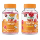 Lifeable Biotin Kids + Calcium med D-vitamin Kids, Gummies Bundle - Great Tasting, Vitamin Supplement, Gluten Free, GMO fri, Chewable Gummy