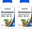 Nutricost Glucomannan 1. 800 mg per servering, 180 kapsler (2 flasker)