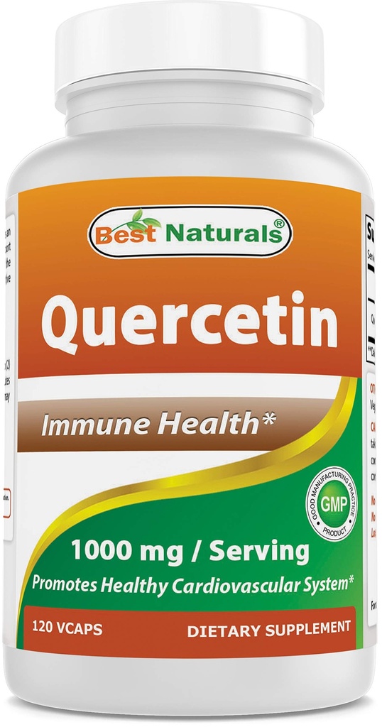 Bedste Naturals Quercetin 1000 mg / Servering 120 Veggie kapsler (120 Greve (pakning med 1))