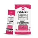 Golive Prebiotic og Probiotic til kvinder, mænd, børn. Berry Pomegranate Synbiotic Powder w / L- Glutamin, D3- vitamin, elektrolyter. For Gut Health, fordøjelse, Metabolisme, Immunitet 15- 50B CFU 'er.