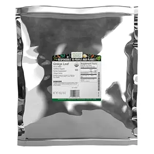 Frontier Co-op Organic Ginkgo Leaf, 1lb Bulk Bag, Cut and Sifted | Dried Ginkgo Biloba Leaf | Ideal for Tea and Herbal Uses, Kosher