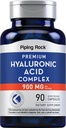 Piping Rock Hyaluronic Acid Kapsler: 124; 900mg; 124; 90 Piller: 124; Supplement med MSM og kollagen: 124; Premium Complex for kvinder og mænd: 124; Non-GMO, Gluten Free