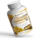 vibraxlabs Pumpkin Seed Oil - 100% kold presset Pure 1000mg Extraction - Bedste for hårvækst, Yngre udseende hud & ansigt, Bregen Control supplement, 60 Softgels