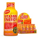 Vitamin Energy Immun + ekstra styrke Energy Shot - Orange Burst - 100% DV B- Vitaminer & 260mg Koffein - Zero Calories, Sugar- Free, Vegan, - Immunity & Energy Support - 1,93 fl oz, 12- Pack