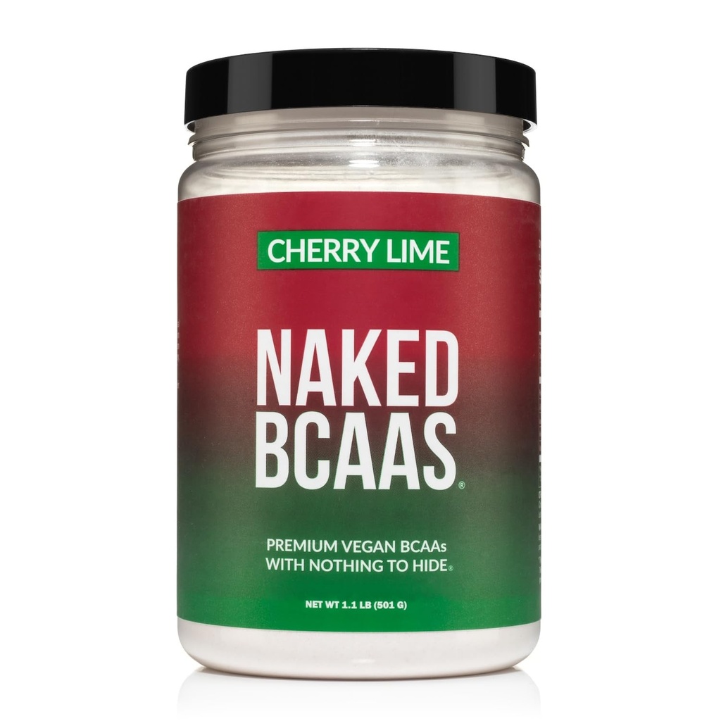 NAKED Cherry Lime BCAAs Aminosyrer pulver, 100% Pure 2: 1: 1 Formel, Vegan forgrenet kæde Aminosyrer, Instantized All Natural BCAA Powder Supplement - 501 Bedste, 34 Servering