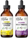 Wild & Organic Gurkemeje Ingefær Tinktur 4 fl oz & Milk Thistle Tinktur 4 fl oz