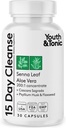 Youth & Tonic 15 Day Cleanse: Gut Health og Colon Detox til at bryde Plateau, Hjælper med Belly Bloat, Regularitet, og for at føle lysere og mere energiseret for mænd og kvinder, Made in USA, 30 piller