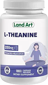 L- Theanine 250mg 180 Vcaps - Bonus Størrelse - 180 Servering - HØJT potens - fremmer afspænding - Vegan