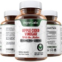 Vegan Labs Apple Cider Vincipe kapsler med de moder- 180 Vegan kapsler, 1600MG Per Servering - 100% Natural ACV søjler - Understøtter sund fordøjelse, Keto, Vægthåndtering, Detox, og immunsystem