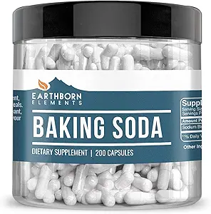 Earthborn Elements Bagning Soda Kapsler, 200 Kapsler, Natrium Bicarbonat