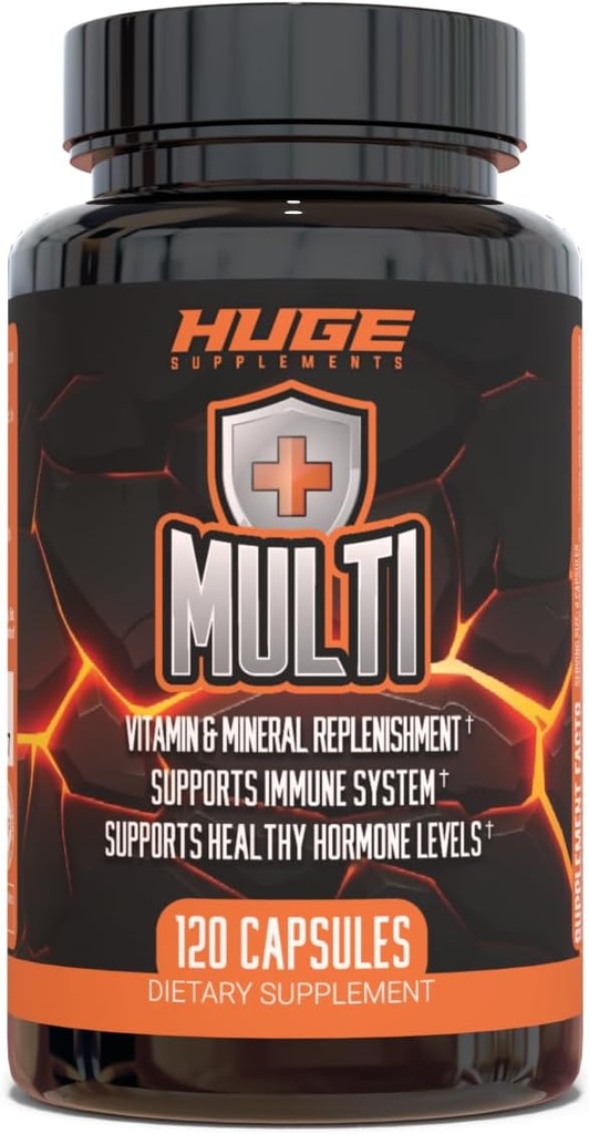 Kæmpe Multi, Multivitamin til mænd, High- Performance All- in- One Formel for atleter & Bodybuilding, Vitamin & Mineral Replenison, Understøtter immunsystemet & Sund Hormone Niveauer (120 kapsler)