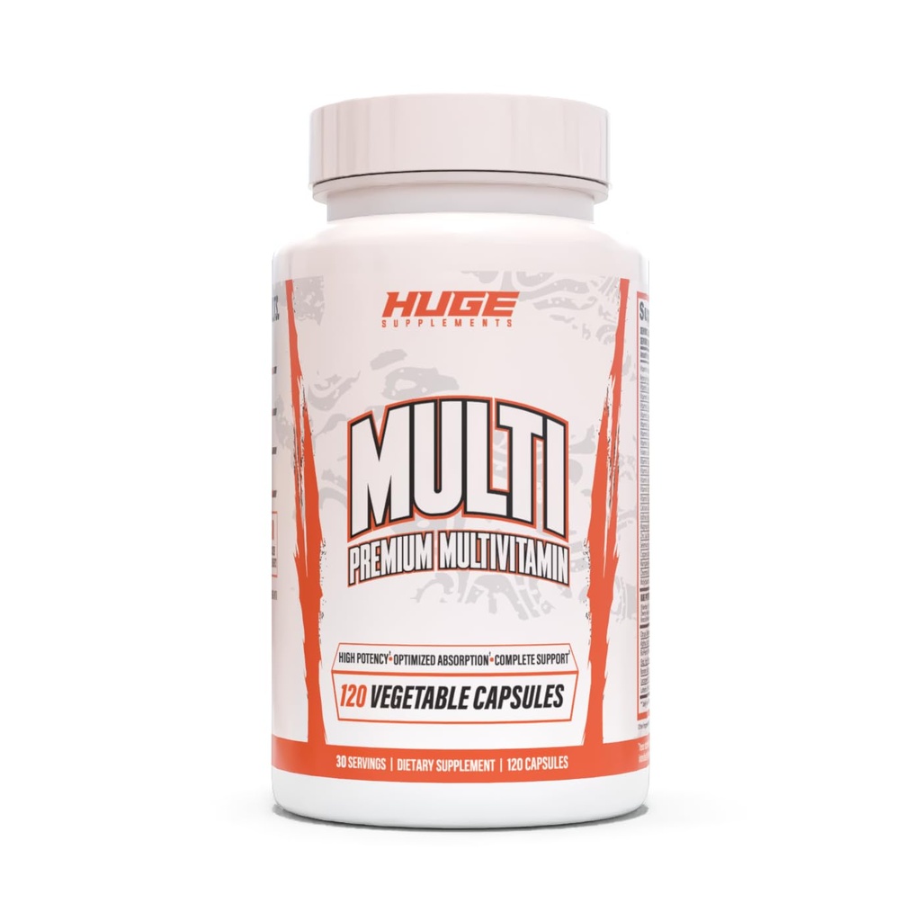 Kæmpe Multi, Multivitamin til mænd, High- Performance All- in- One Formel for atleter & Bodybuilding, Vitamin & Mineral Replenison, Understøtter immunsystemet & Sund Hormone Niveauer (120 kapsler)