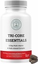 Tri- Core Essentials - 3 A Dag Omfattende Multivitamin Multimineral Complex med Probiotika, Prebiotika, fordøjelsesenzymer, svampe, Adaptogener, og 45 Frugter og grøntsager - 180 tabletter