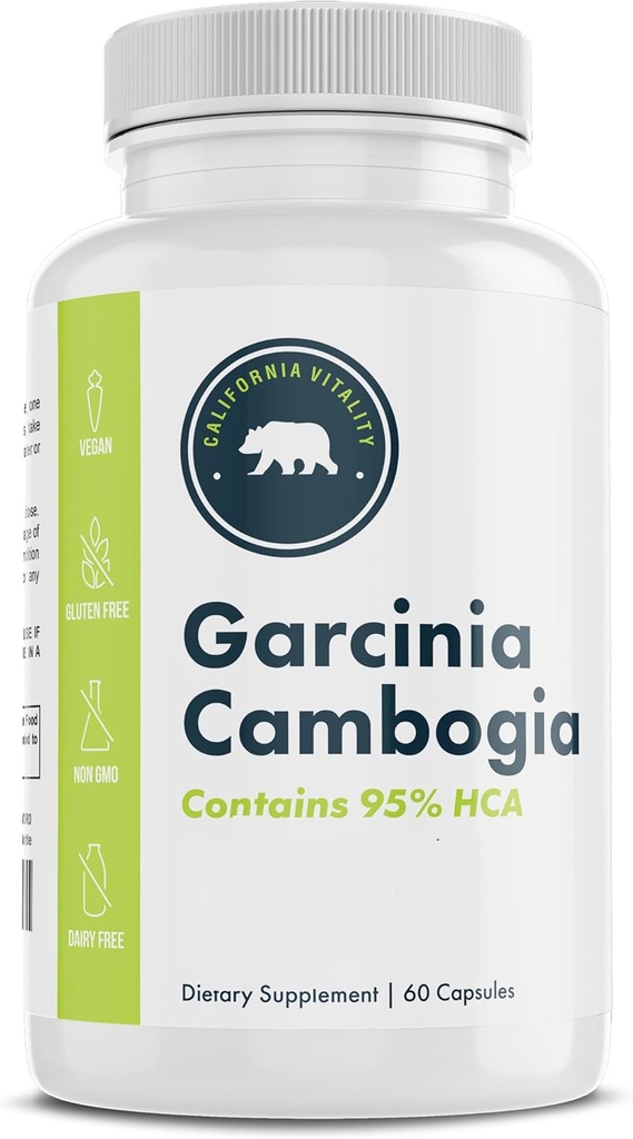 Garcinia Cambogia, 95% HCA 60 kapsler, med krom - Made in The USA, Vegan, Non- GMO, Gluten- Free, og Dairy- Free