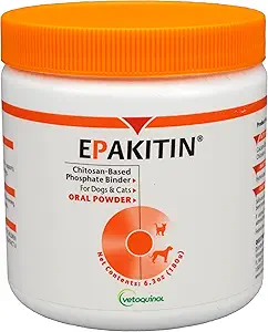 Vetoquinol Epakitin Chitosin- baseret fosfatbinder til katte & hunde - Nyretilskud Pulver - 180g