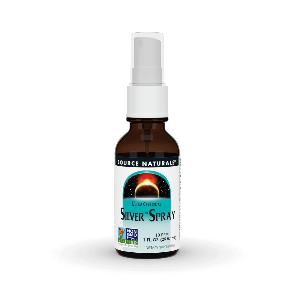 Kilde Naturals Ultra Kolloid Sølv Spray 10 ppm til Wellness Support - 1 Fluid oz