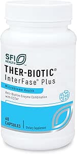 Klaire Labs SFI Health Interfase Plus - Enzyme Kombination til Disrupte Biofile Matrix + EDTA - Gastrointestinal System, Gut Flora, Biofile & Detox Support (60 kapsler)