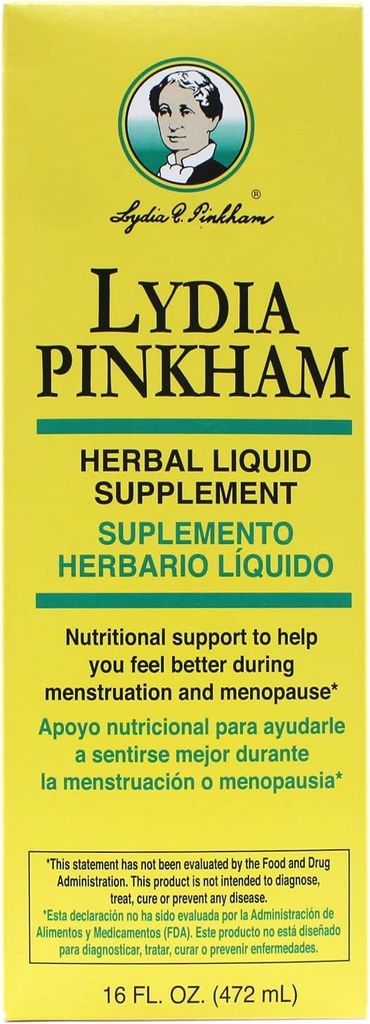 Lydia Pinkham Herbal Liquid Supplement 16 oz (pakning med 10)