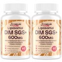 Liposomal DIM SGS Supplement - Hormon Supplement for kvinder & mænd, Østrogen Kosttilskud indeholder Sulforaphane Glucosinolate, E-vitamin, Pomegranat Frugt - Support Detox og antioxidant (2 Pack)