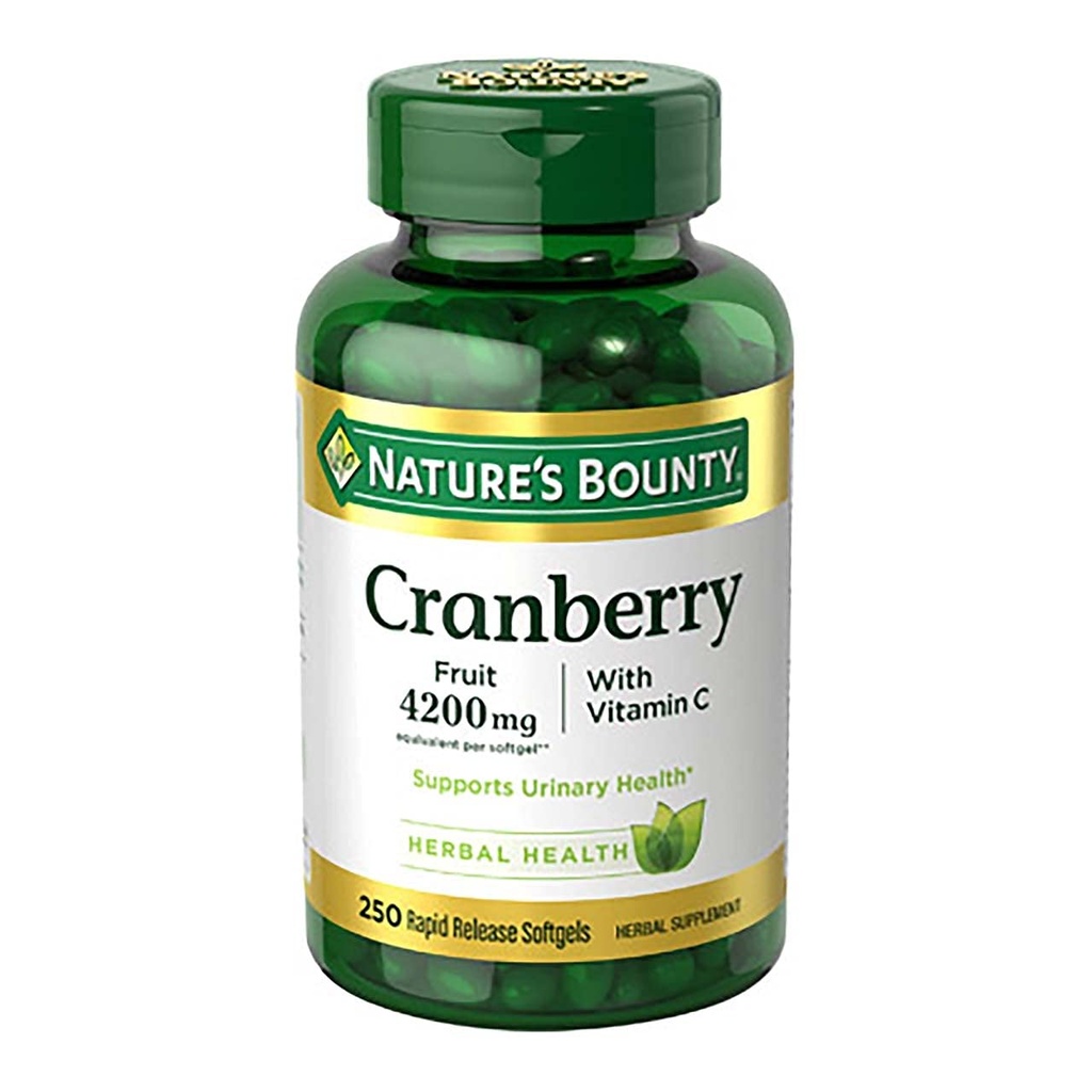 Nature 's Bounty Cranberry med C-vitamin 4200 mg, 250 Softgel (pakke med 3)