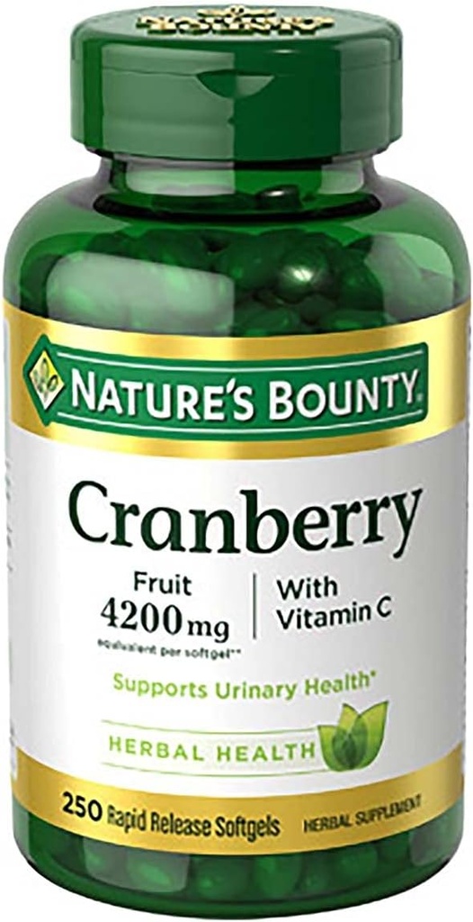 Nature 's Bounty Cranberry med C-vitamin 4200 mg, 250 Softgel (pakke med 3)