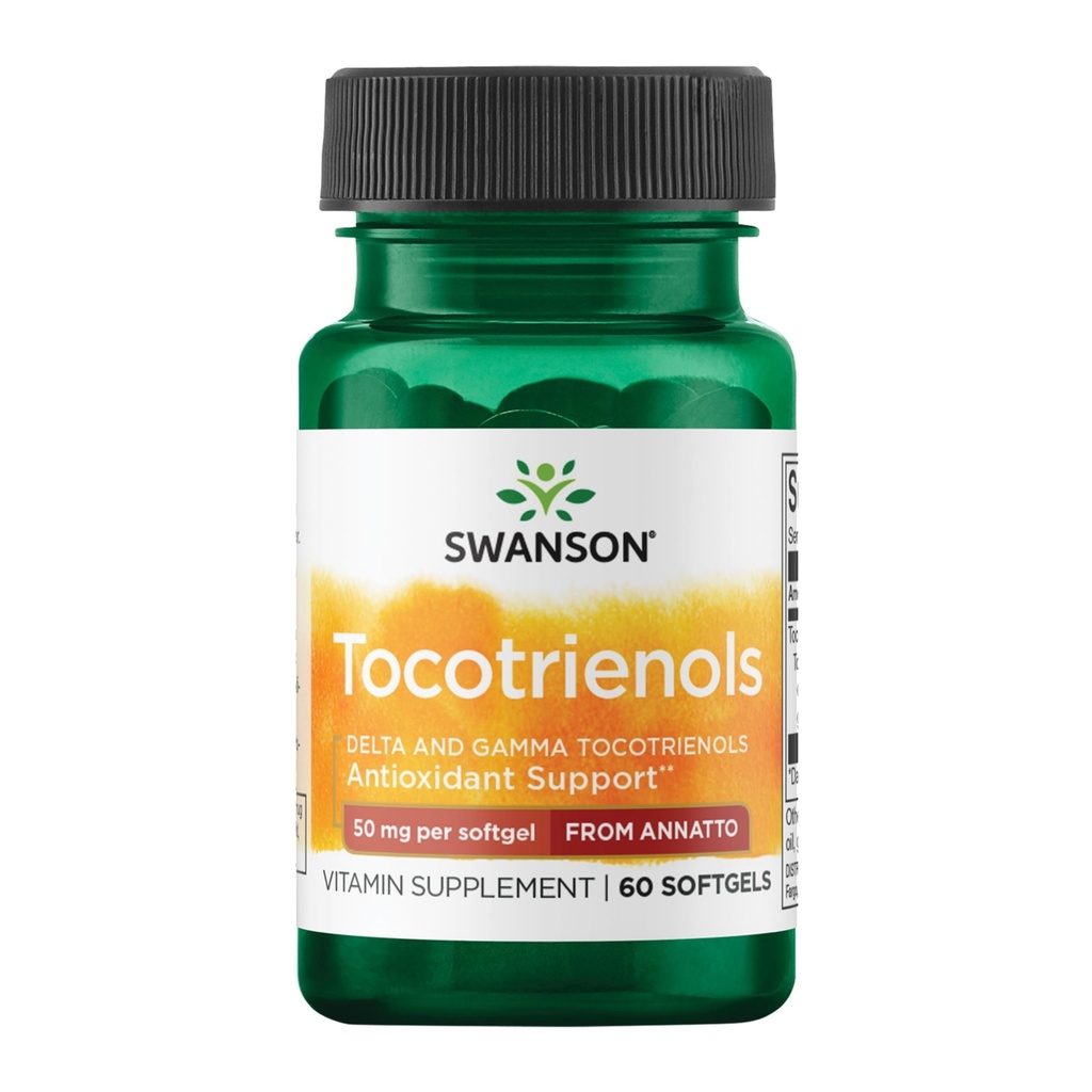 Swanson Deltagold Tocotrienoler - Annatto & E-vitamin Tocotrienoler - 99% Tocopherol Free (60 Softgels, 50 mg hver)