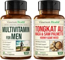 Vimerson Health Multivitamin til mænd & Tongkat Ali til mænd med Horny Geat Weed, Maca Root Powder, Tribulus Terrestris, Saw Palmetto Extract