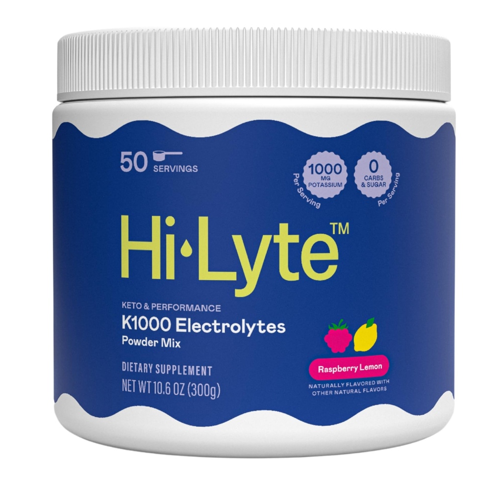 Hi- Lyte Keto K1000 Electrolyte Powder Mex124; Raspberry Lemon 124; Hydration Supplement Drink Mix 124; Boost Energy & Beat Leg Crampe 124; No Sugar, No Maltodextrin Mex124; 50 Servering