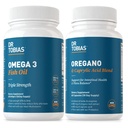 Dr. Tobias Omega 3 Fish Oil og Oregano & Captac Acid Kosttilskud, understøtter hjerte, hjerne, immunforsvar med Gut Flora Balance Complex & Intestinal Health for kvinder & mænd