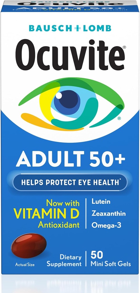 Bausch & Lomb Ocuvite Voksen 50 + Eye Vitamin & Mineral Softgels 50 ea (pakke med 4)