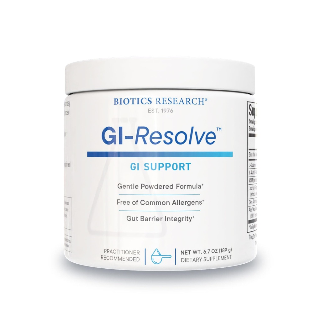 Biotics Research GI Resolve ™ Advanced L- Glutamin Powder Formel til Gut Lining Support & Healing - Optimal Gastrointestinal funktion - Premium 7 - Ingredient med Zink Carnosine & Botanical- 6.7oz